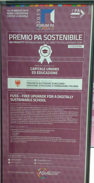 Sovrintendenza, il progetto FUSS riceve il Premio PA Sostenibile