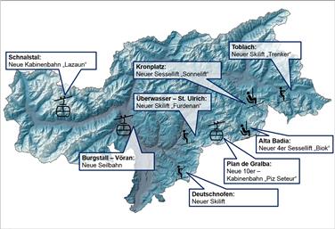 Neu im Einsatz: Eine Seilbahn, vier Umlaufbahnen und drei Schlepplifte